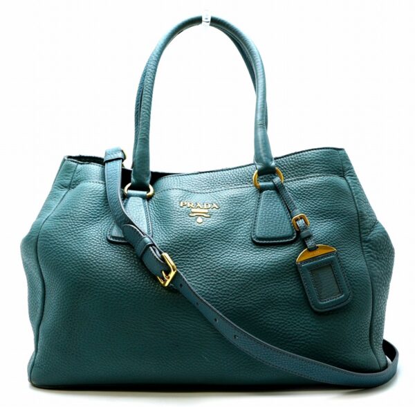 21620089 Prada 2WAY Tote Bag Leather Light Blue