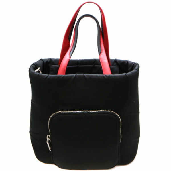 2166 2 Prada Tesuto Tote Bag 2WAY Nylon Leather Black Red