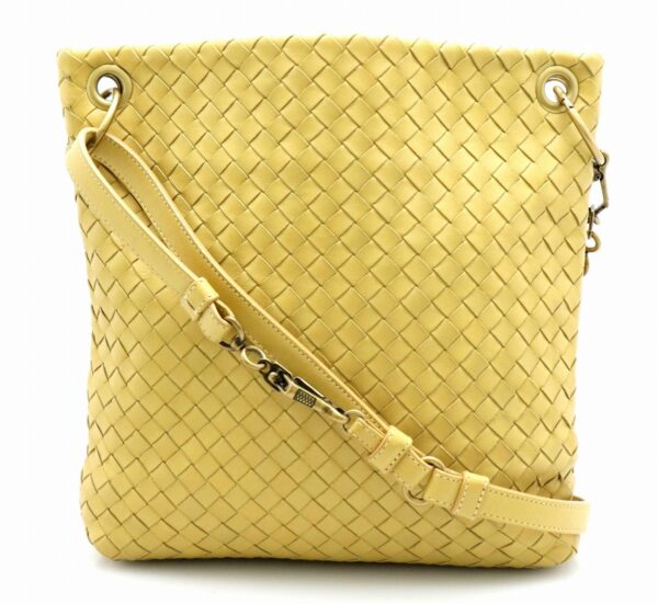 21731034 Bottega Veneta Intrecciato Shoulder Bag Smoky Yellow