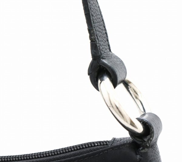 21731227 6 Prada GLACE CALF Shoulder Bag Nylon Leather Black