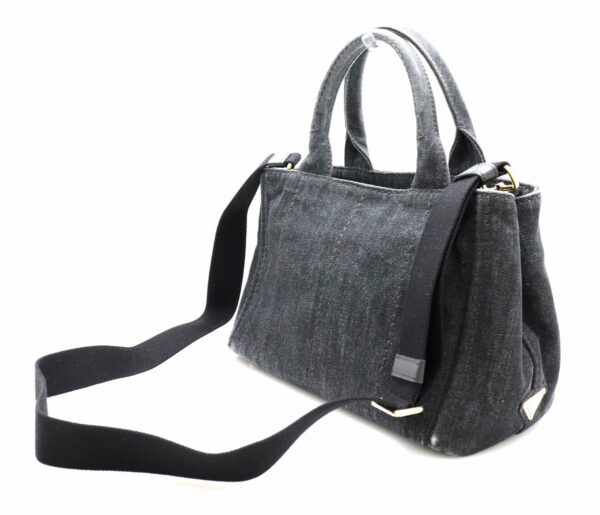 21731557 1 Prada Mini Canapa Tote Bag Denim Black