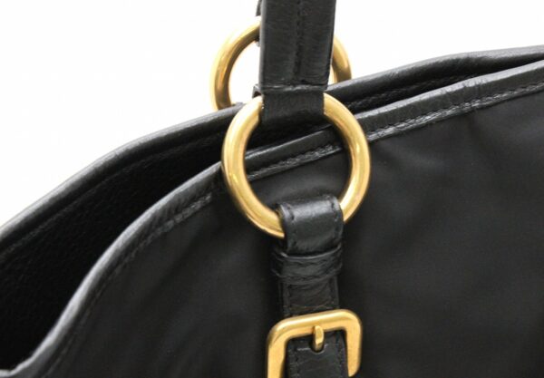 21740053 6 Prada Crossbody Tote Bag Nylon Leather Black