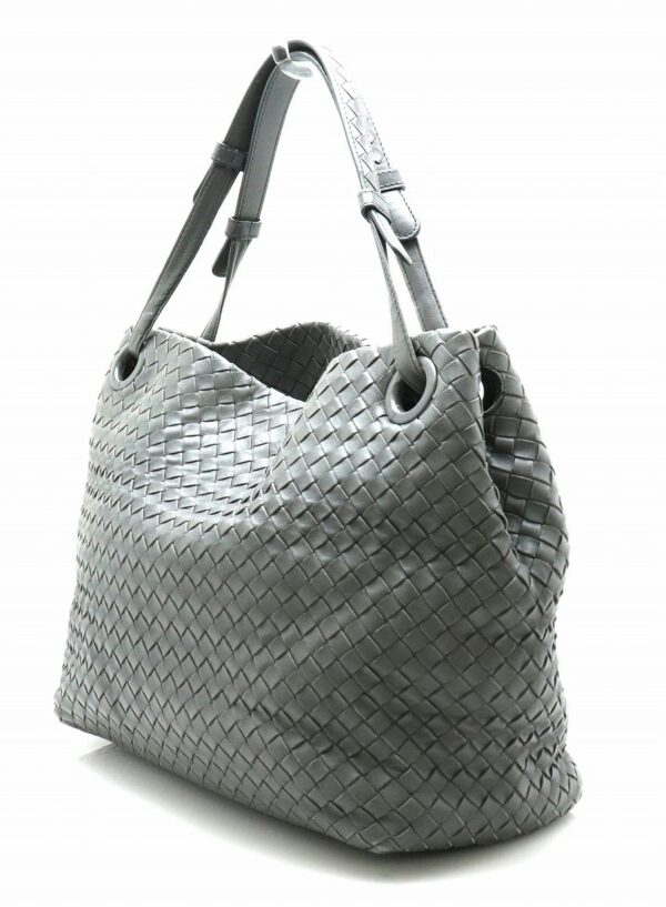 21741833 1 Bottega Veneta Intrecciato Shoulder Bag Handbag Leather Gray