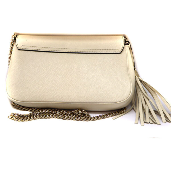 2175 2 Gucci Chain Shoulder Bag Leather Ivory