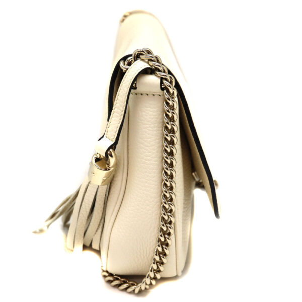 2175 4 Gucci Chain Shoulder Bag Leather Ivory