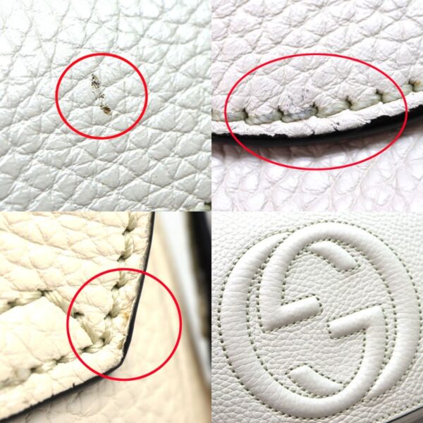 2175 9 Gucci Chain Shoulder Bag Leather Ivory