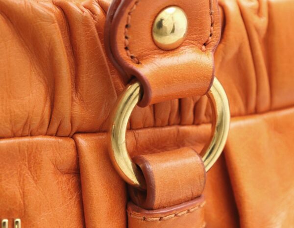 21751021 6 Miu Miu Shoulder Bag Leather Orange