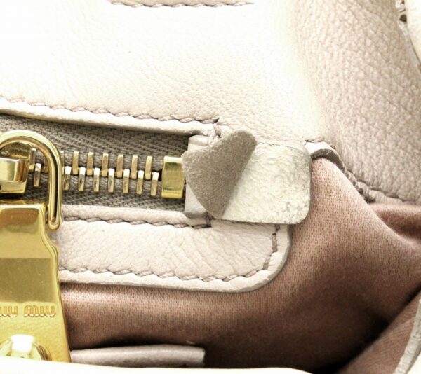 21751058 5 Miu Miu Shoulder Bag Leather Beige