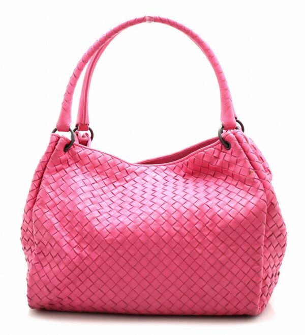 21760649 Bottega Veneta Intrecciato Handbag Leather Shocking Pink