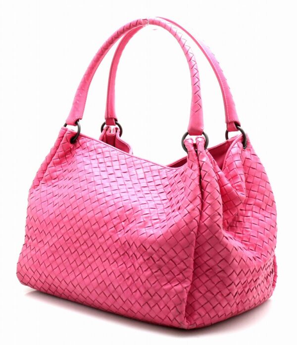 21760649 1 Bottega Veneta Intrecciato Handbag Leather Shocking Pink