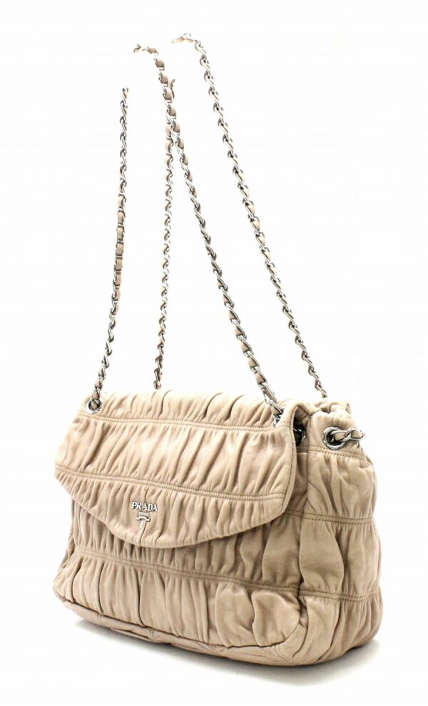 21761226 1 Prada Nappa Gaufre Chain Handbag Shoulder 2WAY Cameo Beige