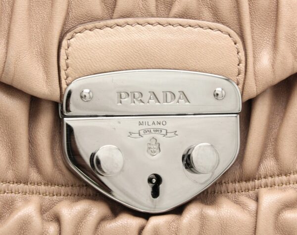 21761226 8 Prada Nappa Gaufre Chain Handbag Shoulder 2WAY Cameo Beige