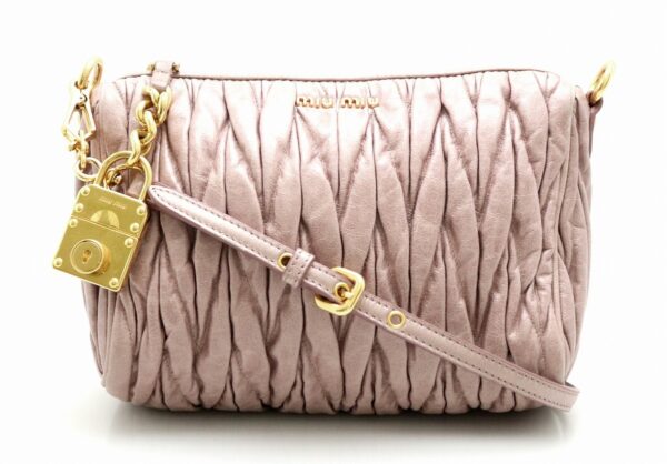 21761807 Miu Miu Shoulder Bag Leather Smoky Pink