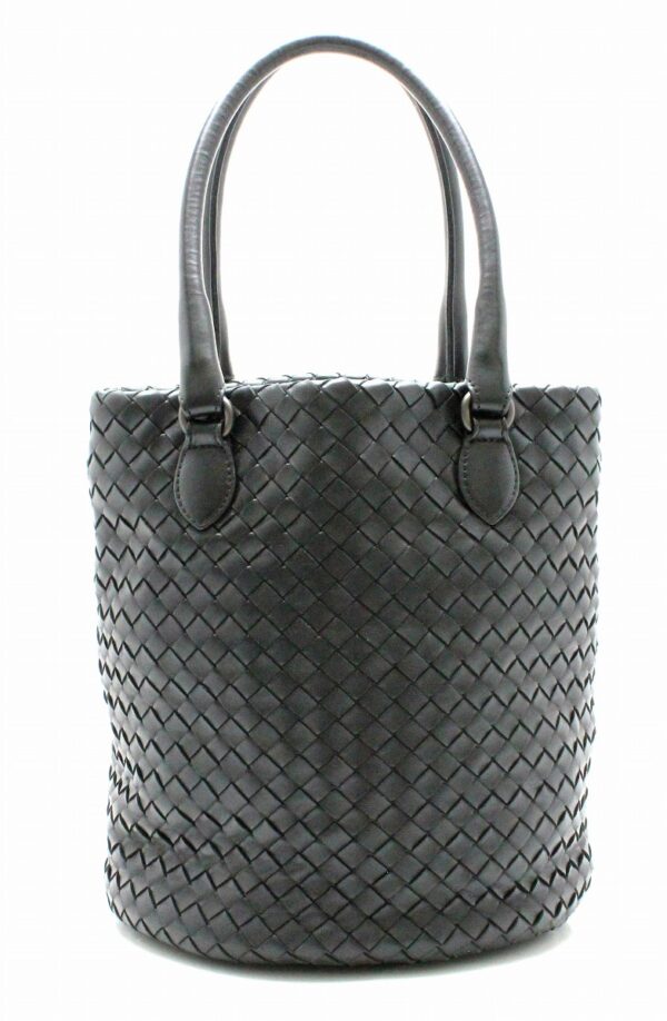 21761839 Bottega Veneta Intrecciato Leather Handbag Black