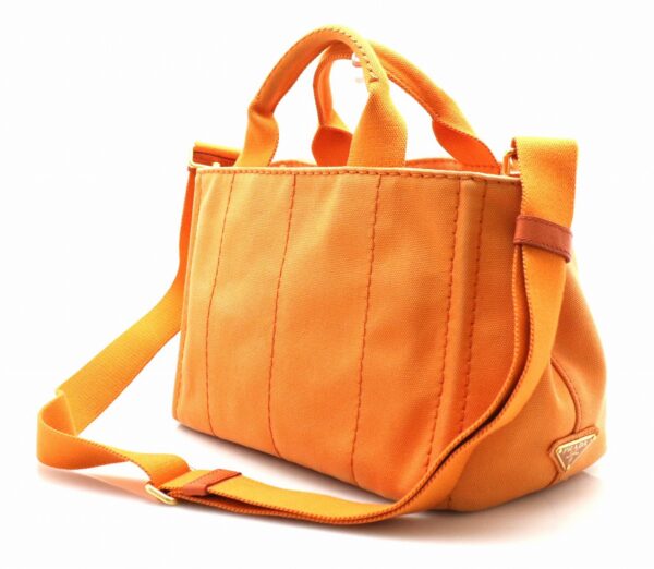 21770683 1 Prada Canapa Mini Canapa Tote Bag Handbag 2WAY Shoulder Bag Papaya Orange