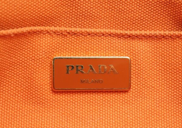 21770683 8 Prada Canapa Mini Canapa Tote Bag Handbag 2WAY Shoulder Bag Papaya Orange