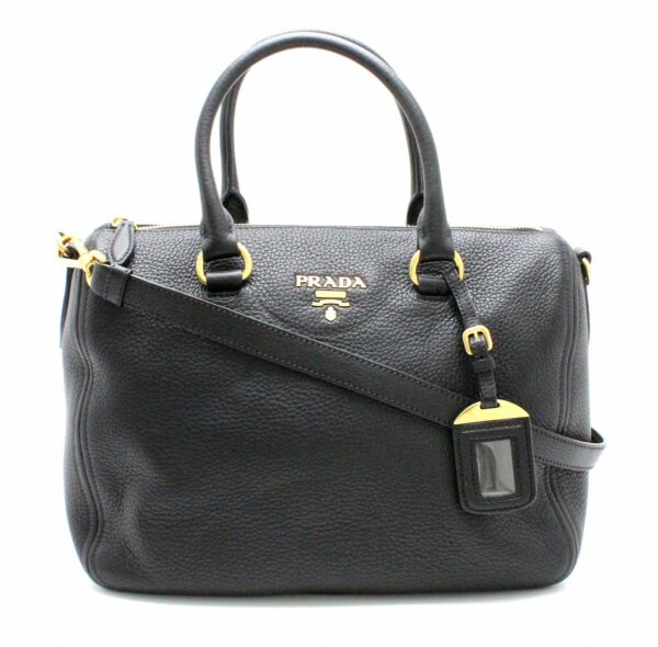 21771406 Prada Vitello Phenix Shoulder Bag 2WAY Leather Nero Black