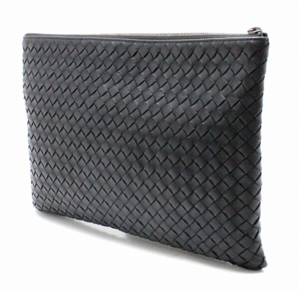 21771475 1 Bottega Veneta Intrecciato Clutch Bag Shoulder Bag Leather Calf Black