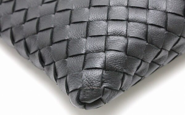 21771475 2 Bottega Veneta Intrecciato Clutch Bag Shoulder Bag Leather Calf Black