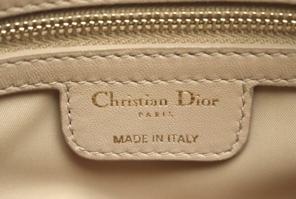 21780120 8 Christian Dior Lady Dior Cannage Stitch Handbag Leather Beige