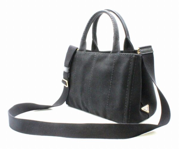 21781905 1 Prada Canapa Mini Canapa Tote 2WAY Shoulder Bag Black