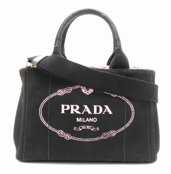 21790326 Prada Canapa Elephant Tote Bag 2WAY Shoulder Bag Nero Black