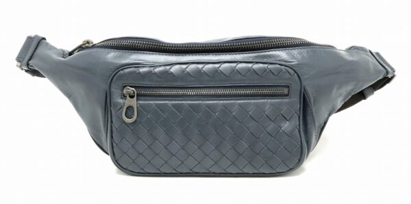 21790805 Bottega Veneta Intrecciato Waist Bag Body Bag Leather Dark Navy