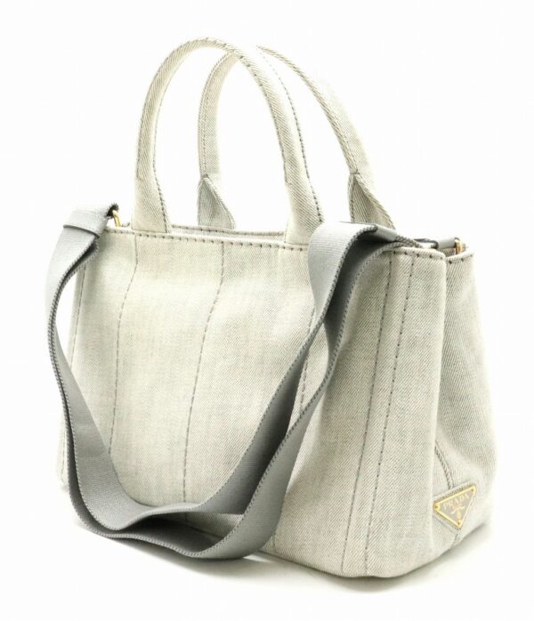 21790810 1 Prada Canapa Tote Bag Handbag Shoulder Denim Bianco