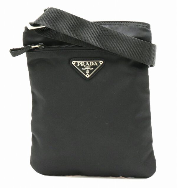 21800229 Prada Shoulder Bag Nylon Leather Black