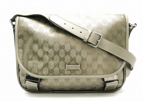 21800695 Gucci GG Implement Leather Messenger Crossbody Bag Khaki