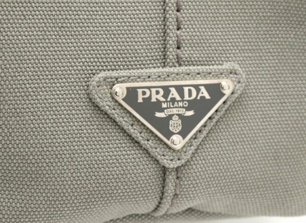 21800862 8 Prada Canapa Mini Canapa Tote 2WAY Shoulder Bag Gray Mercurio