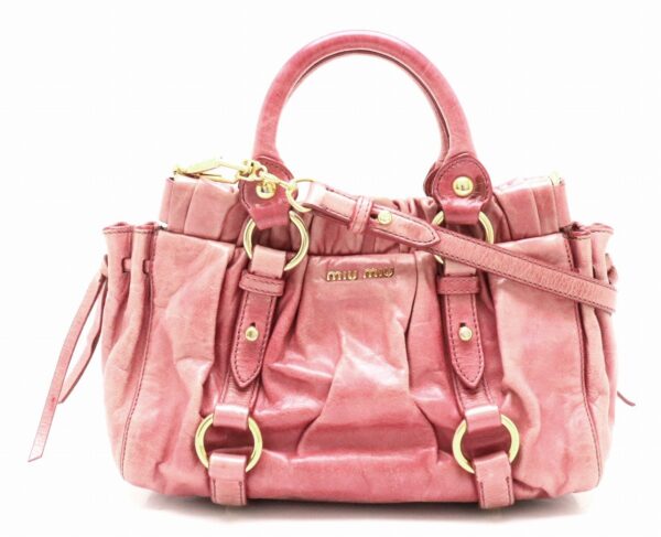 21800880 Miu Miu Shoulder Bag Leather Pink