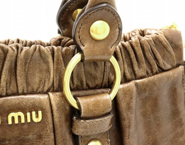 21800904 6 Miu Miu Shoulder Bag Leather Brown