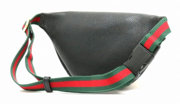 21800955 1 Gucci Printed Leather Belt Waist Bag Black