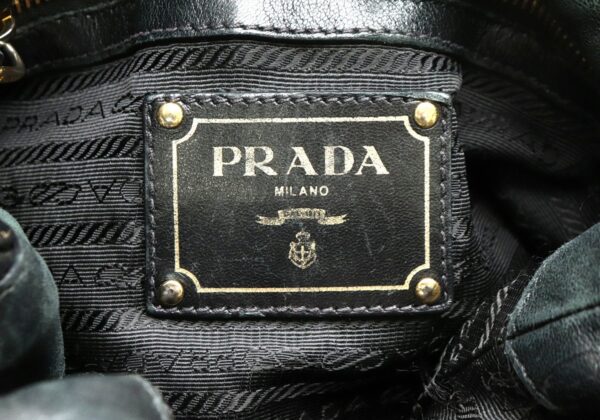 21801425 8 Prada Handbag 2WAY Shoulder Bag Side Ribbon Patent Leather Black