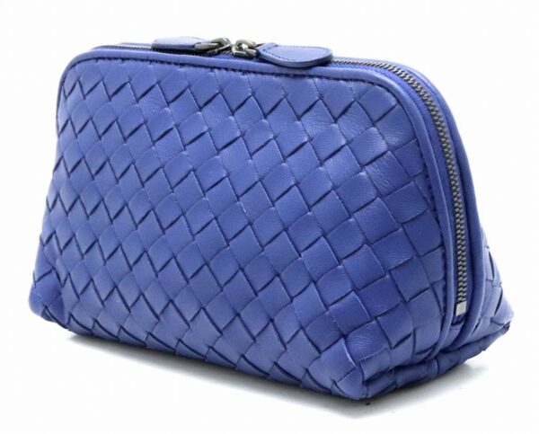 21810155 1 Bottega Veneta Intrecciato Pouch Accessory Case Cosmetic Pouch Blue