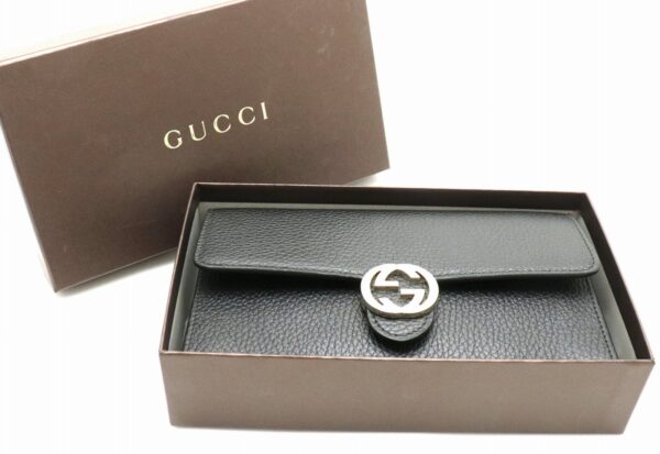 21810164 8 GUCCI Gucci Interlocking G Logo Chain Wallet Black