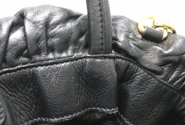 21810281 6 Prada Nappa Tote Bag 2WAY Gathered Leather Nero Black