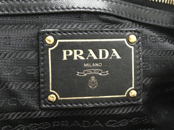 21810281 8 Prada Nappa Tote Bag 2WAY Gathered Leather Nero Black