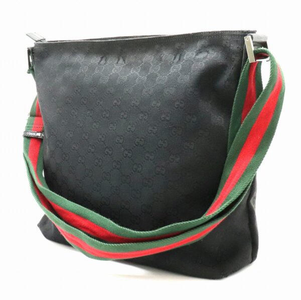 21810782 1 Gucci GG Webbing Line Sherry Shoulder Bag Black