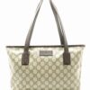 Gucci GG Plus GG Supreme Leather Tote Bag Khaki Beige