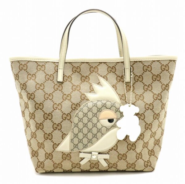 21811457 Gucci GG ZOO Series Papagallo Parrot Tote Khaki Beige