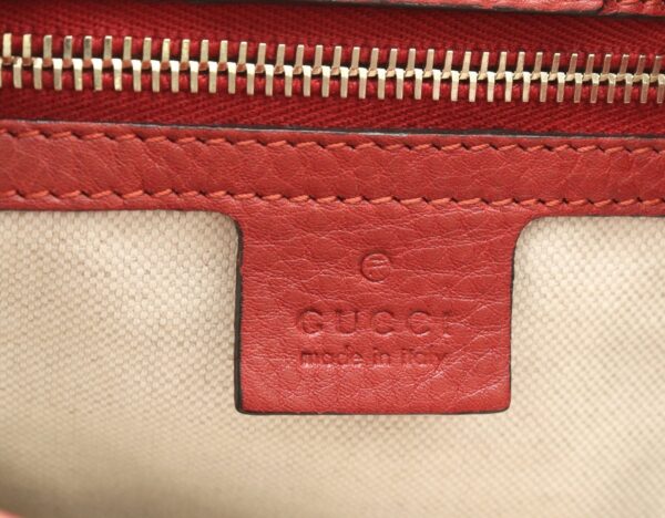 21820266 8 Gucci Bamboo Small Shopper Leather 2way Handbag Red