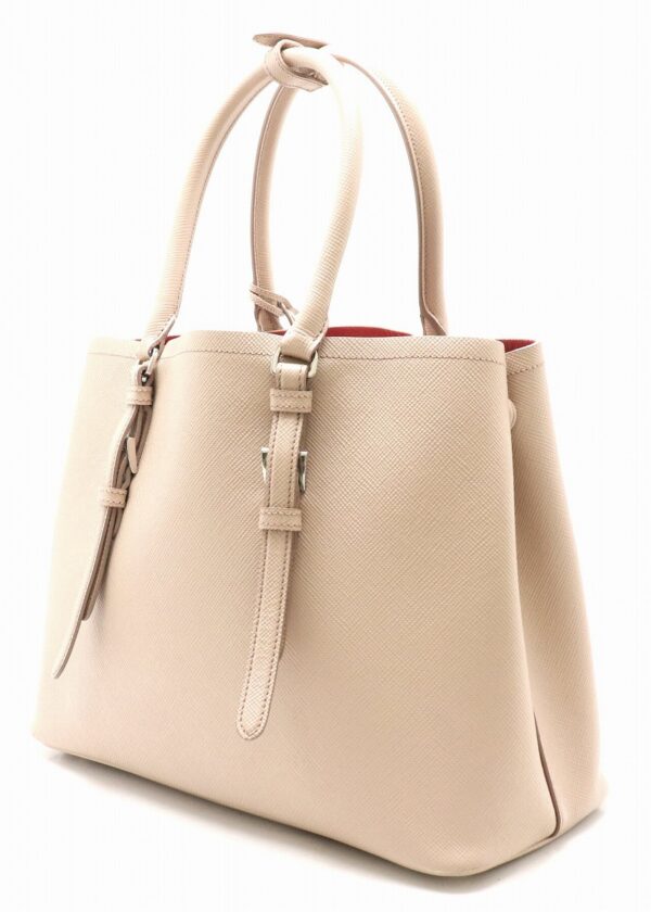 21820271 1 Prada Saffiano Handbag Tote Bag Embossed Leather Pink Beige