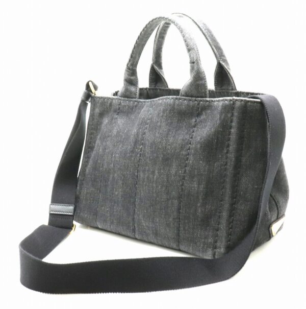 21821064 1 Prada Canapa Tote Bag Handbag 2WAY Shoulder Denim Black