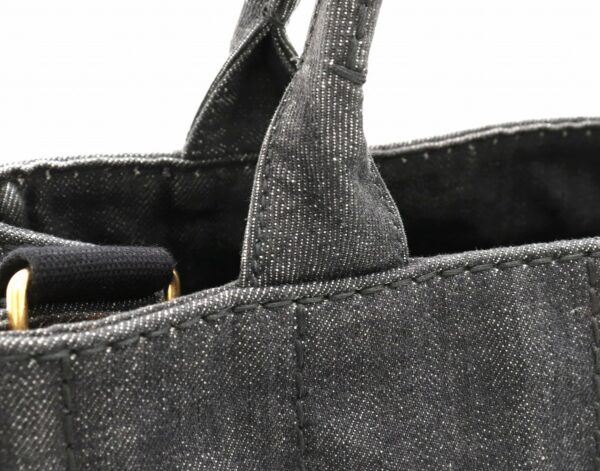 21821064 6 Prada Canapa Tote Bag Handbag 2WAY Shoulder Denim Black