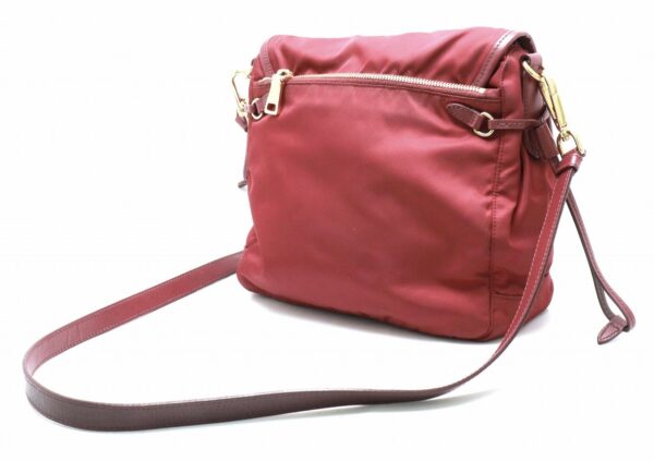 21830416 1 Prada Nylon Shoulder Bag Leather Porpora Wine Red