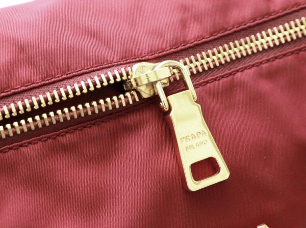 21830416 5 Prada Nylon Shoulder Bag Leather Porpora Wine Red