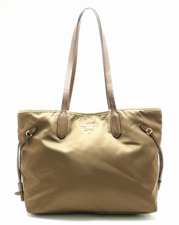 21830832 Prada Tessuto Tote Bag Shoulder Bag Nylon Leather Khaki