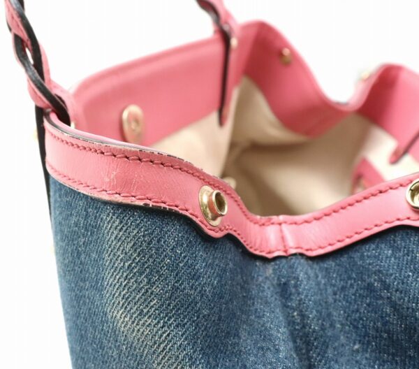 21840169 8 Gucci Denim Leather Tote Bag Blue Pink